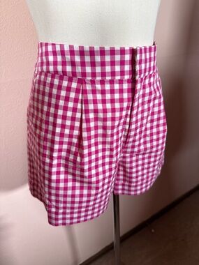 Elizabeth Mckay Magenta Pink white gingham Preppy cotton Shorts Sz.Small